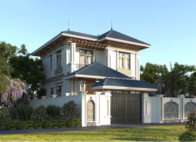 Nha biet thu 2 tang mai Nhat 4