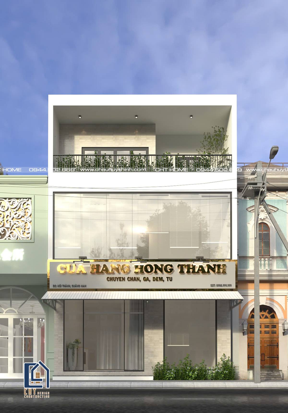Showroom cua hang do gia dung ket hop nha o