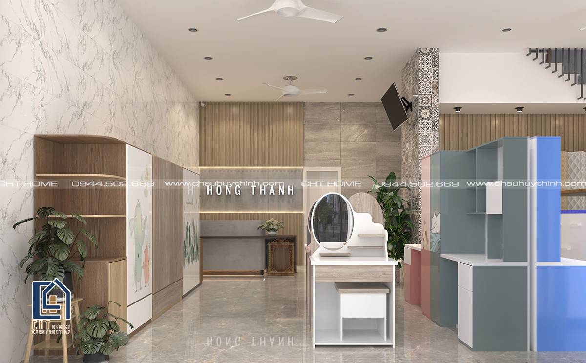 Showroom cua hang do gia dung ket hop nha o