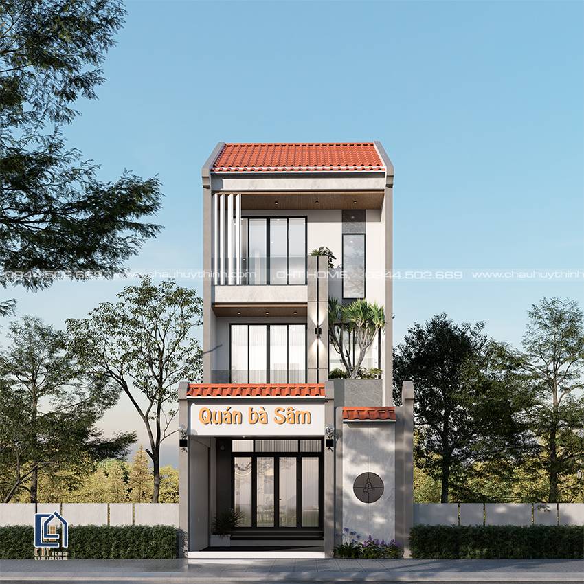thiết kế mặt tiền nhà 3 tầng Đà Nẵng