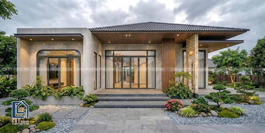 thiết kế nhà vườn mái Nhật rộng hơn 200m²
