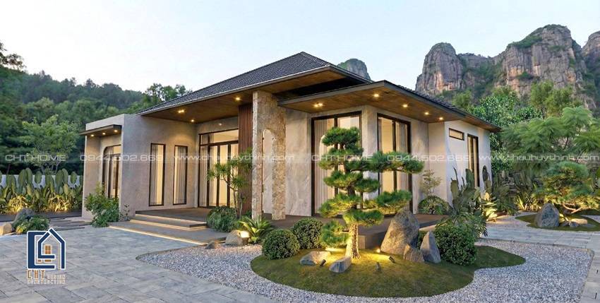 thiết kế nhà vườn mái Nhật rộng hơn 200m²