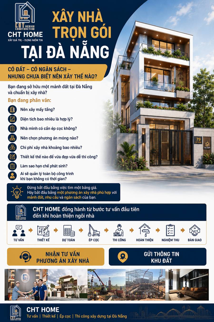 Công ty xây nhà trọn gói tại Đà Nẵng uy tín, chuyên nghiệp| CHT HOME