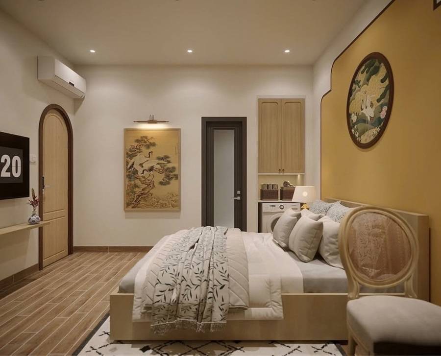 thiết kế phòng ngủ chung cư 5 tầng indochine